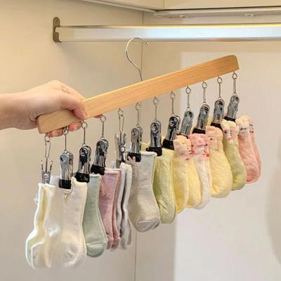 Closet Pants Hanger with 12 Clips Space Saving Closet Organizer No Trace Metal Clip Hanger for Yoga Pants Leggings Jeans Skirts