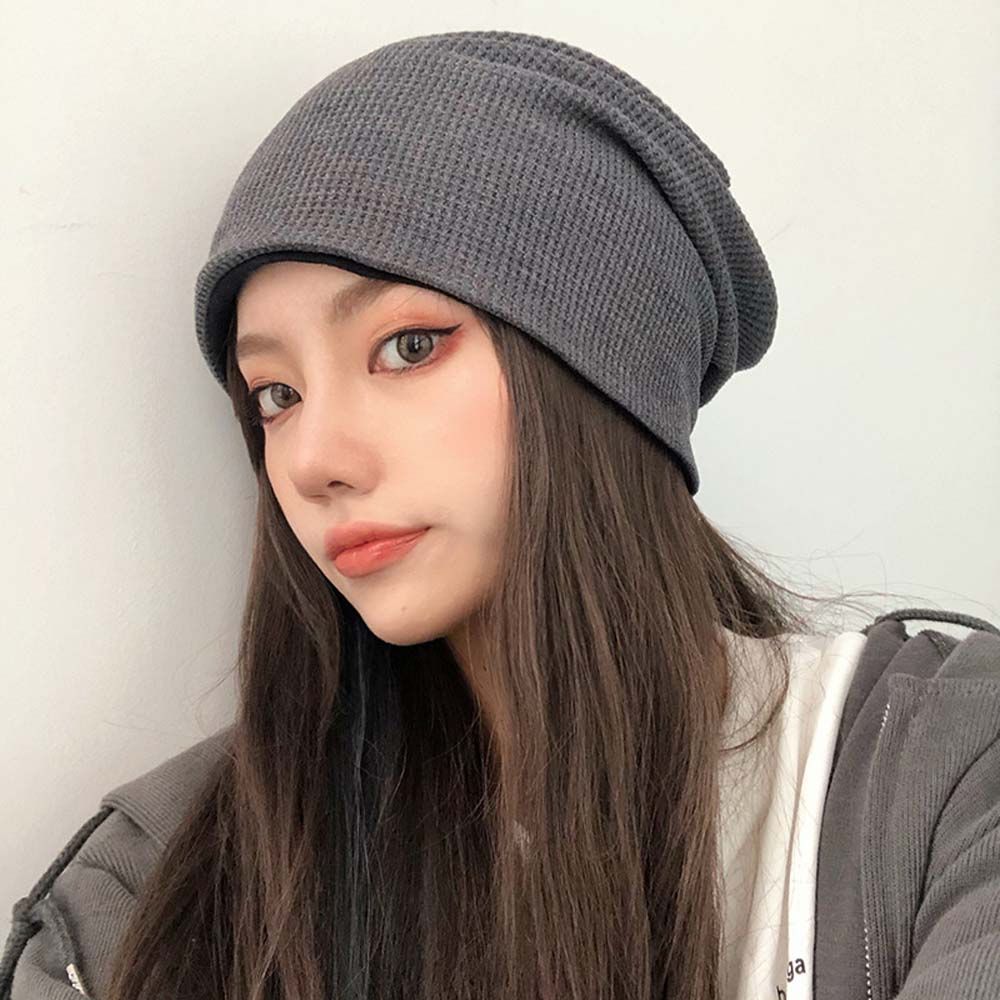 Breathable Thin Fashion Solid Color Women Hip Hop Striped Bonnets Pile Cap Turban Hat Beanie Hat