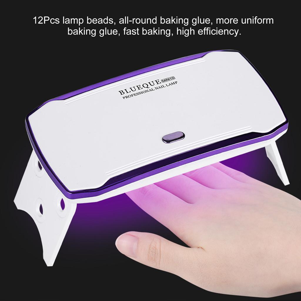 36W Nail Lamp Fast Drying USB Interface Foldable Bracket Portable Manicure Phototherapy Lamp