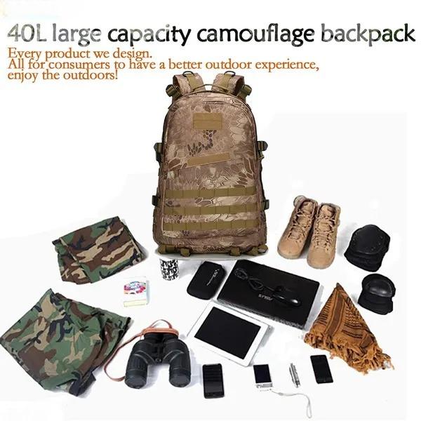 Unisex Outdoor Military Rucksacks Tactical Backpack Army Molle Waterproof Bags Sports Travel Camping Trekking Hiking Fishing Camouflage 3D Bags