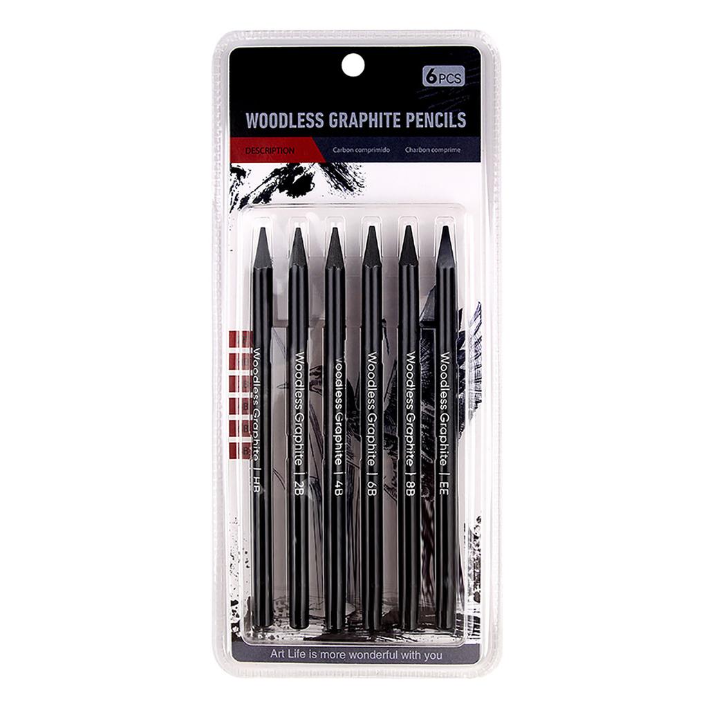 6-teiliges Graphitstift-Set, professionelle Graphitstifte mit hoher Kolorierung zum Schattieren, Mischen und Detaillieren