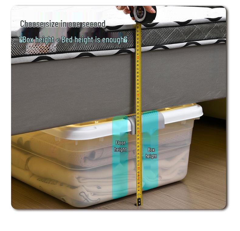 Large Transparent Under-Bed Storage Box - Moisture-Proof Organizer for Home or Dorm