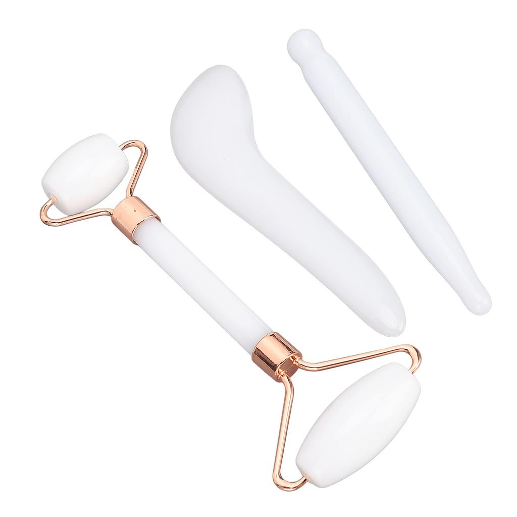 3pcs Jadestone Face Roller Gua Sha Set Anti Aging Improve Circulation Gua Sha Scraping Massage Tool