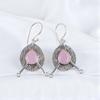 Rose Chalcedony Gemstone 925 Sterling Silver Jewelry Handcrafted Earrings 1.86" EE-78-16