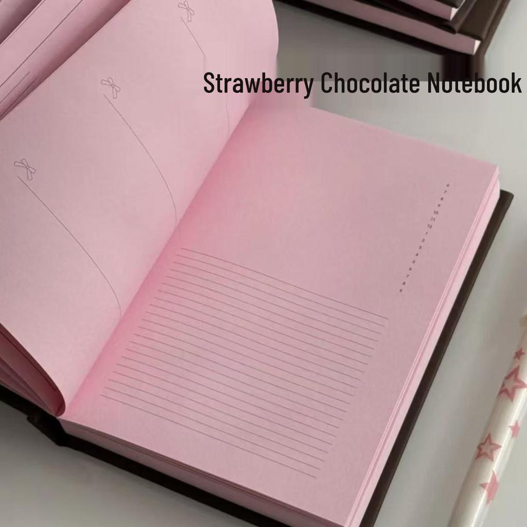 Strawberry Chocolate Pink A6 Notebook: Chic Xiaohongshu Style Diary