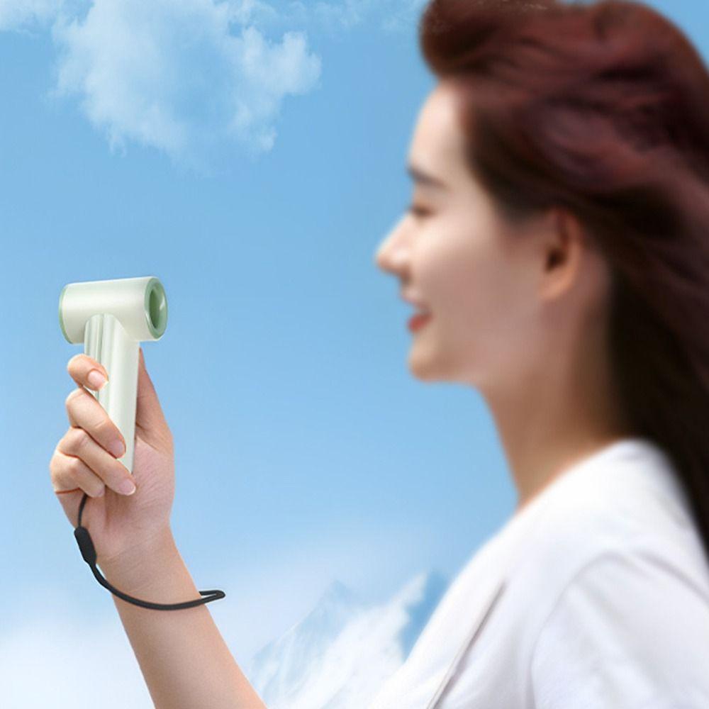 5 Gears Adjustable Handheld Fan USB Rechargeable Mini Turbo Air Cooling Fan  Travel