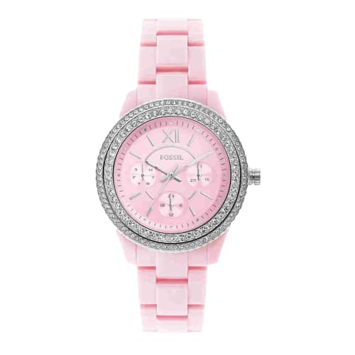 Fossil Women's StellaQuartz Bioplastic Castor Oil Multifunction Watch, Pink (Model: ES5153), Pink, Regular