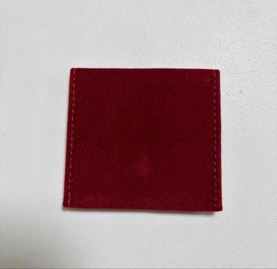 Cartier Classic Red Suede Jewelry Pouch Case Authentic 2.8x2.8 Inches