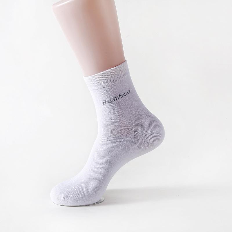 Men's Bamboo Fiber Mid-Calf Socks - Breathable, Sweat-Absorbing, Versatile for All Seasons