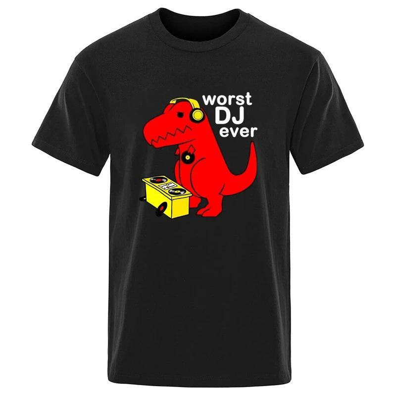 Red Dinosaur Worst DJ Ever T-shirt XXXL