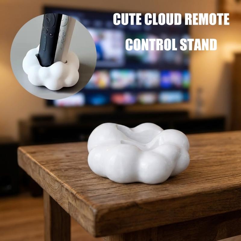 Modern Cloud Design Remote Control Holder Storage Box Featuring Soft Cushioned Top Plastic Texture Suitable for Various TVs