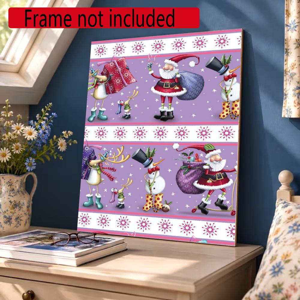 Christmas 5D Diamond Painting Round Diamond Rhinestones Mosaic Diamond Embroidery Wall Paintings Rhinestones Gift Frameless