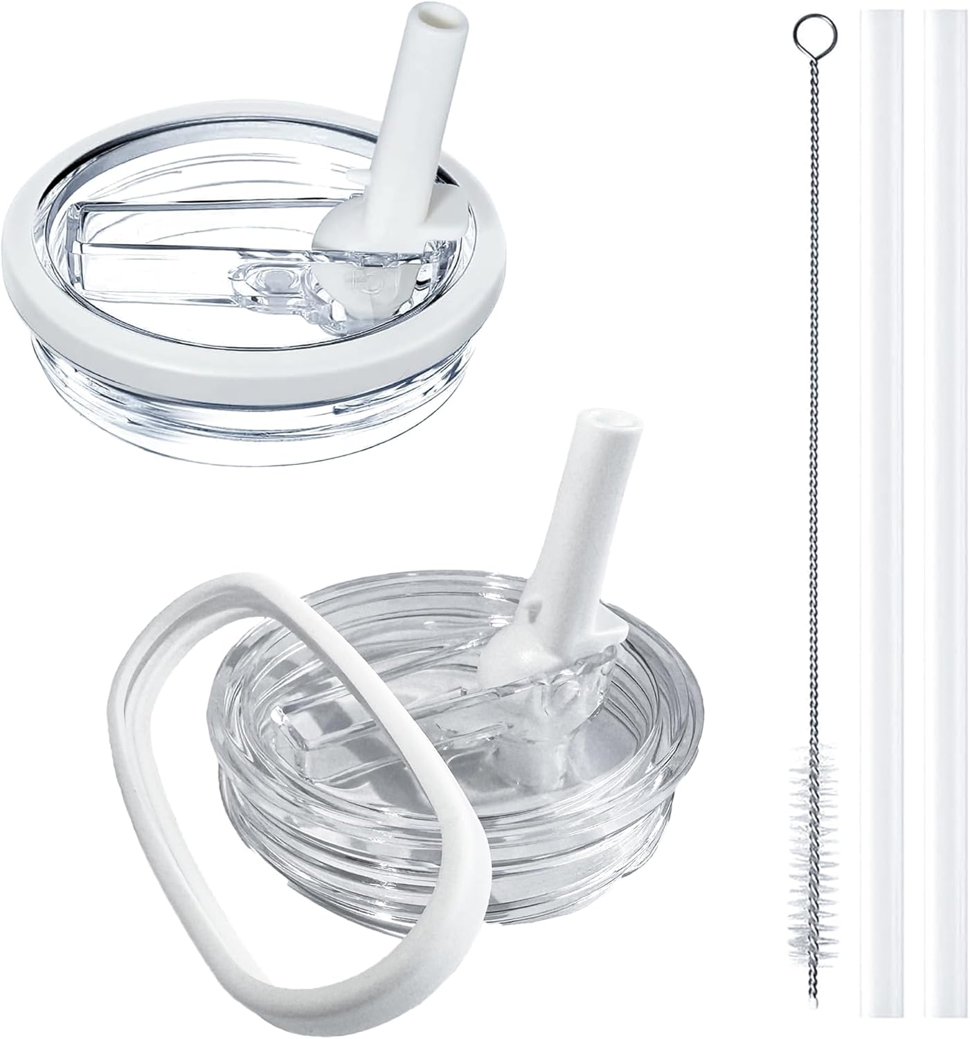 

2 Pack Stanley Lid Replacement 40 oz, Stanley Quencher Cup Accessories, Spill-Proof Design, High-End Heat-Resistant Material (Milk White)