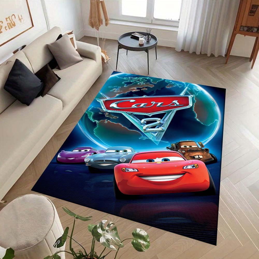 1pc Lightning McQueen and Earth Rug - Non-Slip, Machine Washable Polyester Carpet for Living Room, Bedroom, Bathroom & Laundry - Comfortable Home Deco