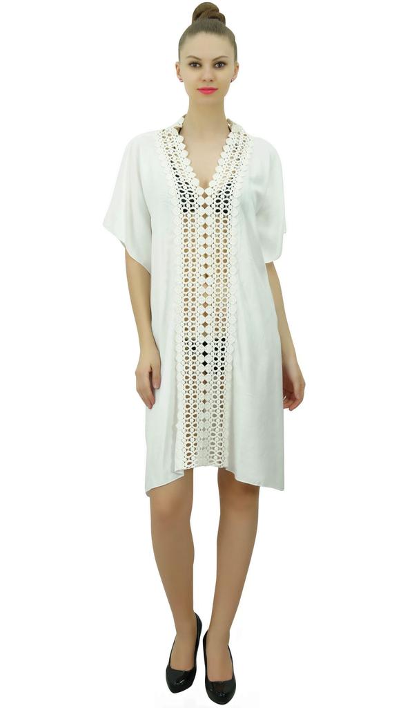 Bimba Women's Bikini Swimwear Cover-Up Summer Beach Tunic Dress Kaftan