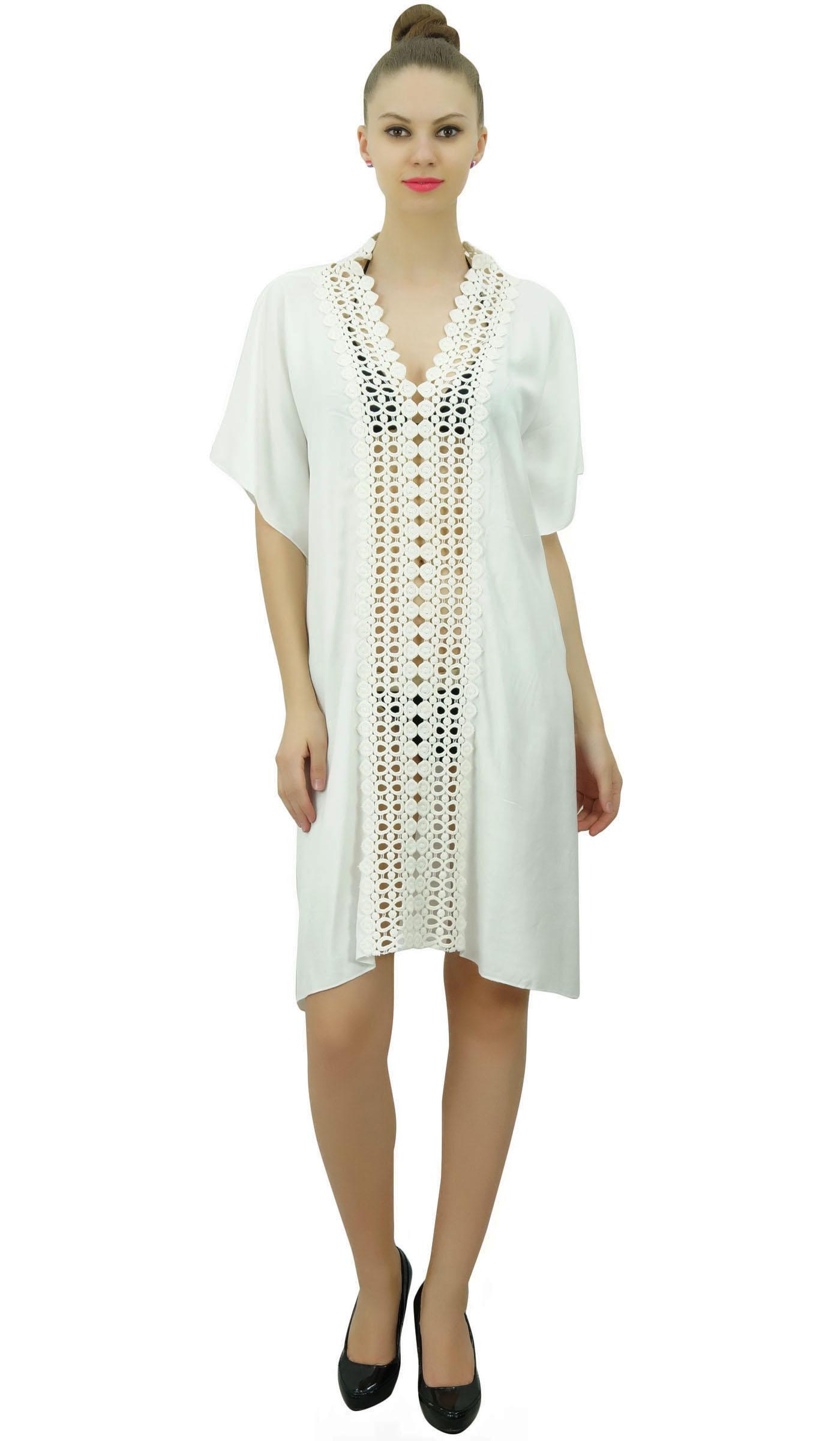 

Bimba Жіночі купальники бікіні Cover-Up, літня пляжна туніка, сукня-кафтан 8 білий