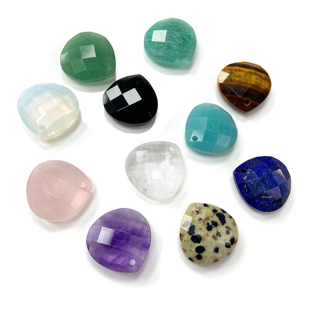 Natural Stone Amethysts Pendants Faceted Water Drop Rose Clear Quartzs for Jewelry Making Diy Necklace Earring Healing Accessory