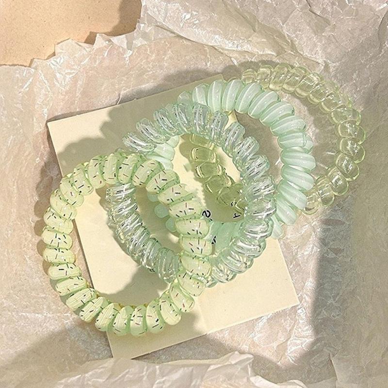 

Stylish Korean Telephone Cord Hair Band Strong Elasticity Comfortable And Water Proof Ponytail Holder Hair Accessories