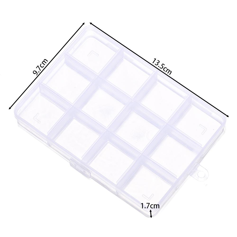 Plastic Jewelry Box 6/10/15/24/28 Compartment Slot Organizer Storage Beads Container Jewelry Storage Box Rectangle Case