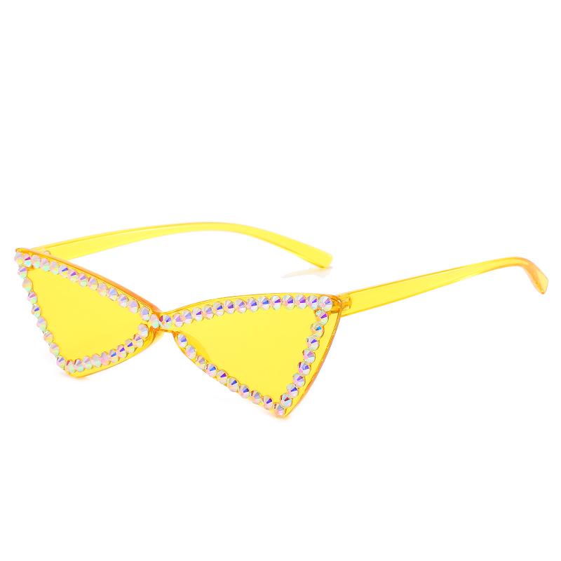 Vintage Cute Cat Eye Diamond Sunglasses Personality Candy Color Women Sun Glasses UV400