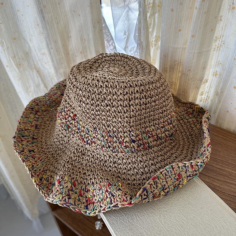 Women s Slimming Straw Bucket Hat - Wide Brim Summer Sun Protection
