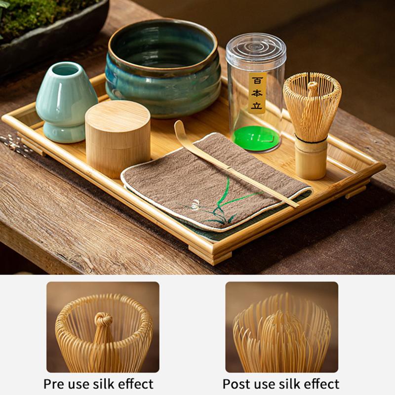 Conjunto de chá Conjunto de chá japonês Matcha Whisk Colher de chá e colher Matcha Conjunto de acessórios de bambu