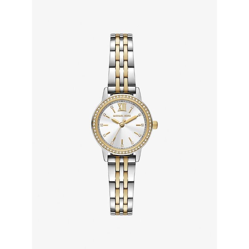 Мини-часы Michael Kors Melissa с паве, двухцветные, MKO1172 золотой