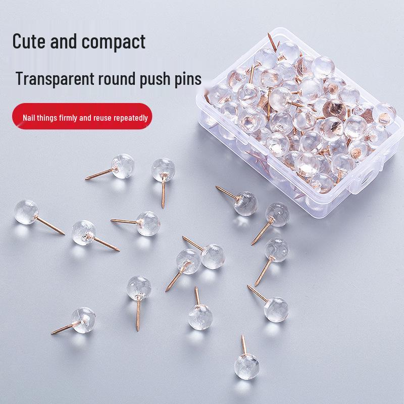 100 прозрачных кнопок-гвоздей: Невидимые кнопки-гвоздики для фотографий, стен и пробковых досок Plastic