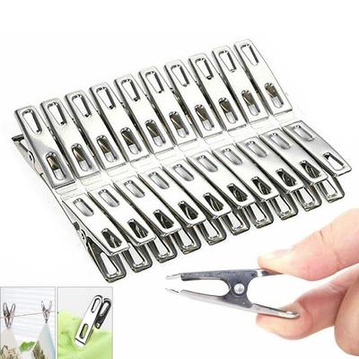Clothes Pegs Stainless Steel Washing Clips Household Clothing Sealing Clip Windproof Clips Hang Pins Metal Clips Clamps