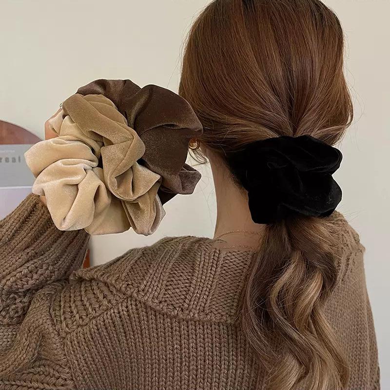 High-End Korean Velvet Scrunchies: Stylish Retro Elastic Hair Ties