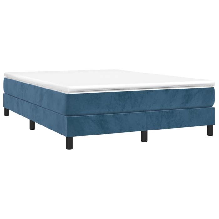 Maison Exclusive - Sommier à lattes de lit et matelas Bleu foncé 140x190cm Velours