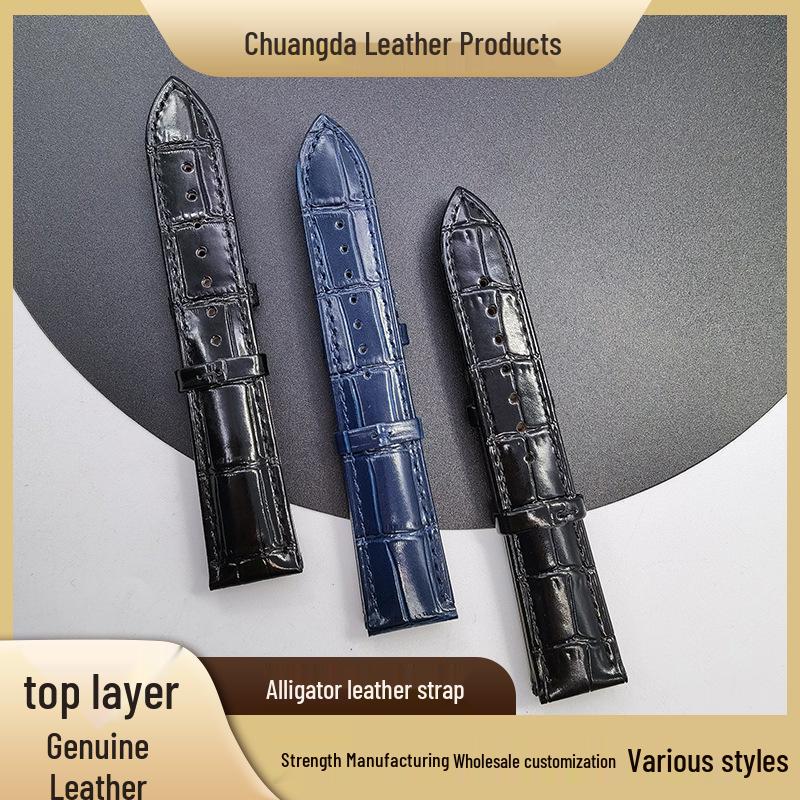 

Глянцевый ремешок для часов из кожи с тиснением под аллигатора и бамбуковым узором с пряжкой-штифтом: Мужской и женский браслет в корейском стиле. Contact customer service коричневый