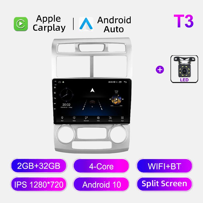 For KIA Sportage 2 2004-2008 Android Car Radio Multimedia Player 2din Autoradio Video DSP GPS Navigation WiFi 4G 8+128GB 8 Core
