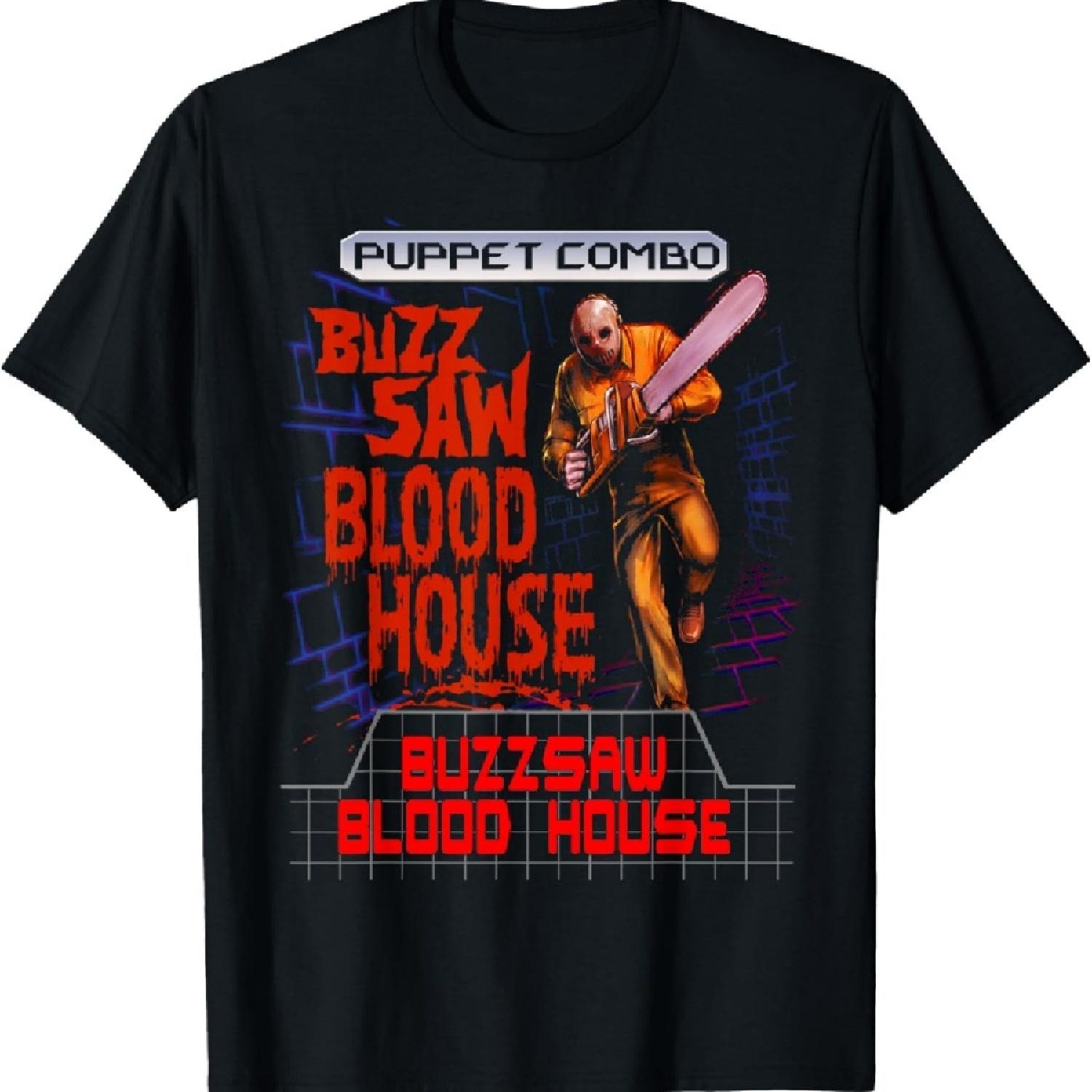 

Buzz-Saw Blood House Survival Horror Slasher Game Maniac T-Shirt S