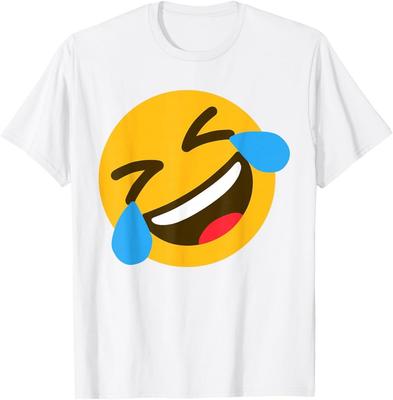 Funny Emoticon Rolling On Floor with Laughing Tears Face T-Shirt