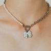 VVV Aurora Ribbon Pearl Chain Toggle Surgical Necklace