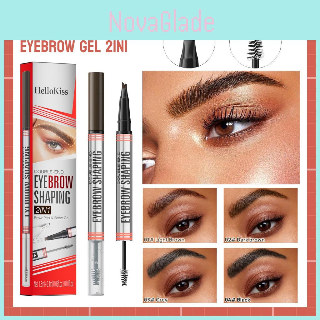 Hellokiss Dual-ended Liquid Eyebrow Pencil With Setting Gel For Perfect Brows