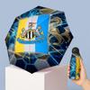 Newcastle United Football Pattern Printed Mini 5 Folds 8 Ribs Compact Umbrella Windproof Waterproof Lightweight Portable Folding