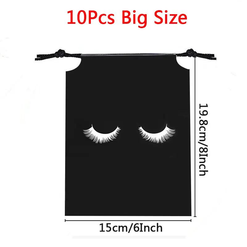 

10 шт. Сумки для хранения после ухода за ресницами со шнурком, водонепроницаемые дорожные упаковочные пакеты из ЭВА-пластика, портативный косметический мешочек для макияжа