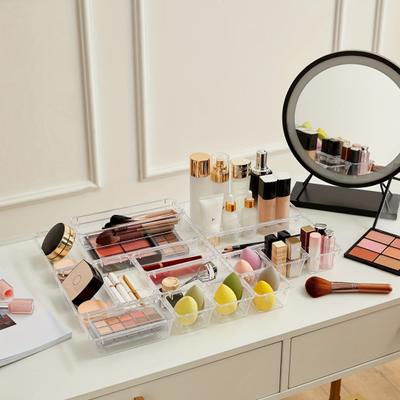Schubladen-Organizer-Set Große Kapazität Stapelbares Design Mehrzweck Transparente Aufbewahrungsboxen Make-up