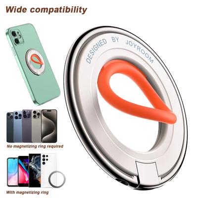 Magnetic Phone Grip Stand Silicone Ring Phone Holder Kickstand Alloy Finger Ring Holder Stand Grip for iPhone 15 14 13 Pro Max
