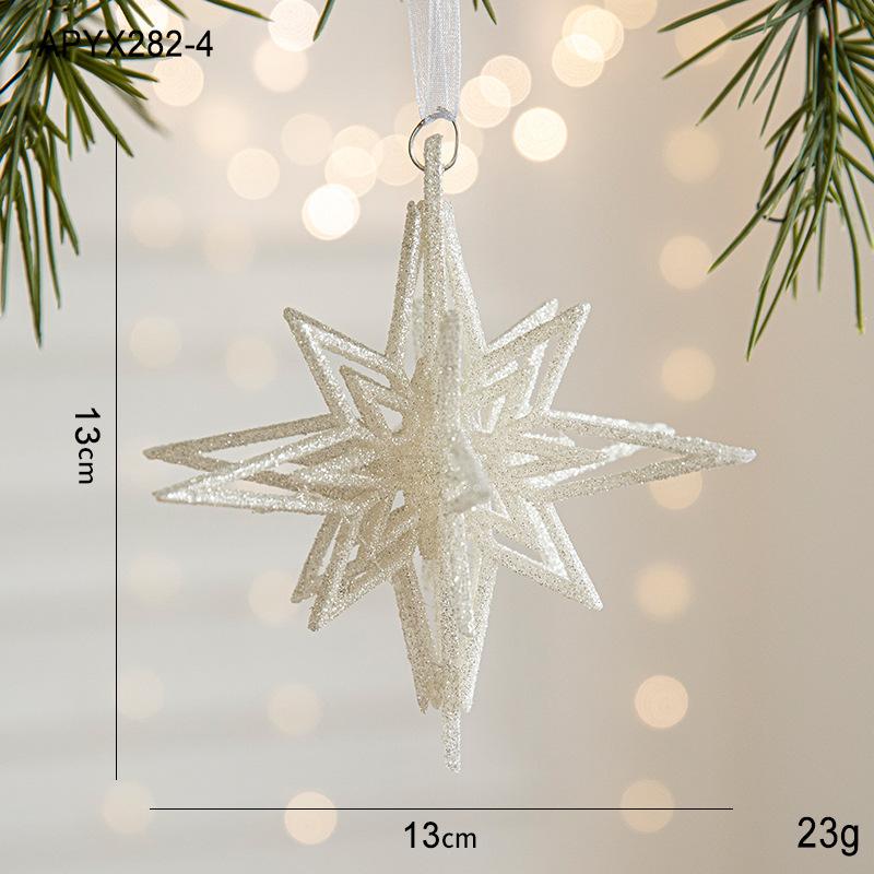 Christmas 3D Star Pendant Christmas Ornament Exploding Star Christmas Tree Pendant Atmosphere Decoration Supplies