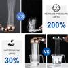 Handheld Turbocharged Pressure Shower Head 3 Modes Propeller Turbo ShowerHead for Detachable with Filter and OneTouch Switch