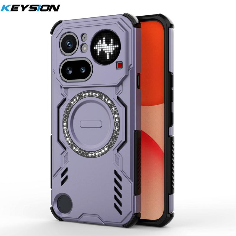 

KEYSION Hollow Heat Dissipation Case for Nothing Phone 4A Pro TPU+PC Magnetic Cooling Shockproof Phone Cover for Nothing 4A Pro for Nothing 4A Pro фіолетовий