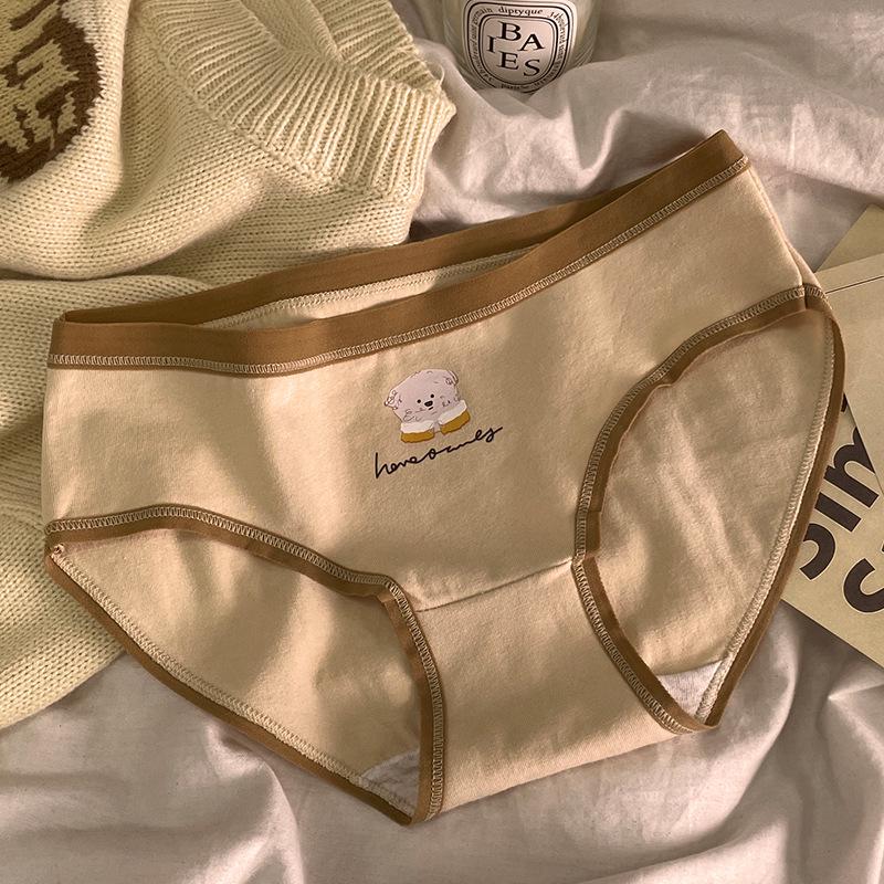 2025 New Style Japanese Cute Girl Pure Cotton Mid-Waist Antibacterial Summer Briefs - Soft & Comfortable
