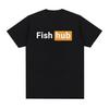 Funny Fish Diagram Meme Graphic T Shirt Men Women Retro High Quality Fashion T-shirts Tops Casual 100% Cotton Oversized T-shirt