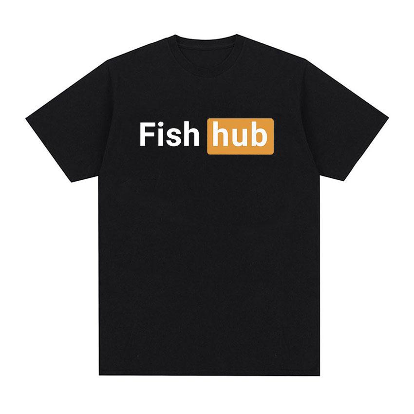 Funny Fish Diagram Meme Graphic T Shirt Men Women Retro High Quality Fashion T-shirts Tops Casual 100% Cotton Oversized T-shirt