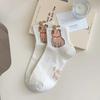 Funny Fitness Capybara Women White Medium Length Socks Trendy Spring Summer Sock Streetwear Harajuku Kapibala Casual Socks
