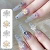 New Snowflake Nail Art Accessories Internet Celebrity Christmas Flat Double Layer White Ice Flower Resin Wearable Nail Decorations