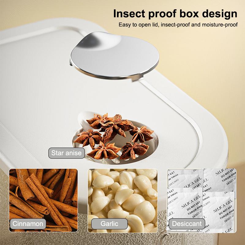 High-End Pressed Rice Bucket Insect-Proof Moisture-Proof Sealed Household Food-Grade Rice Box Flour Storage Container